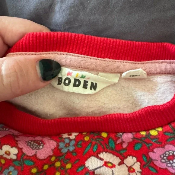 Mini Boden Red Floral Santa Dress - Picture 2 of 5